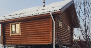 Баня из оцилиндрованного бревна под ключ в Хабаровске - от 134251 рублей